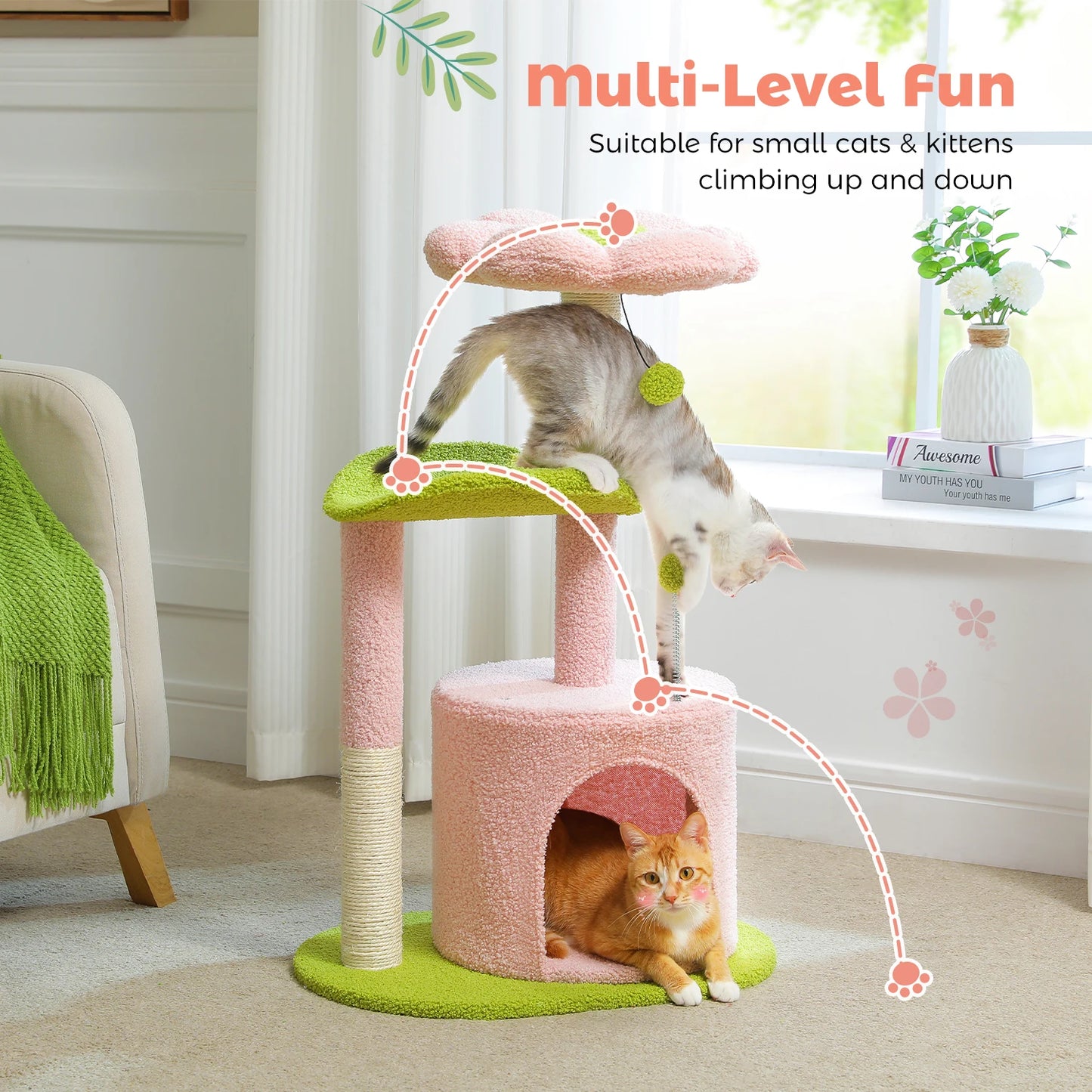 Cat Tower with Sisal Scratching Post