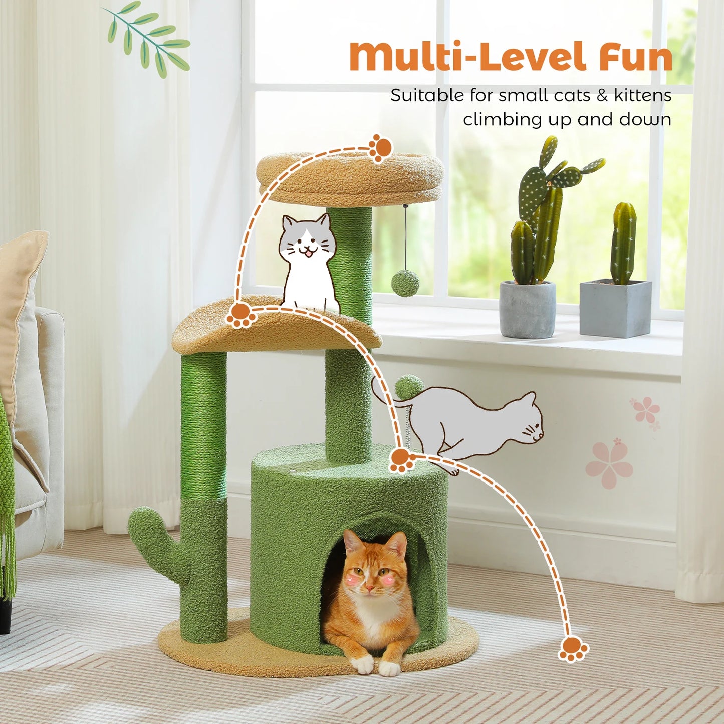Cat Tower with Sisal Scratching Post