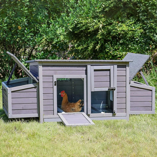 Chicken Coop with 2 Perches, 2 Sides Nesting Boxes