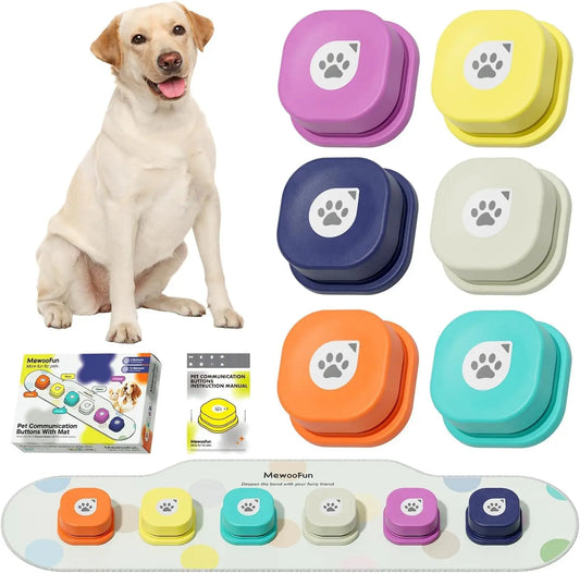 Pet Talking Training Buttons Set 6pc with Training Manual
