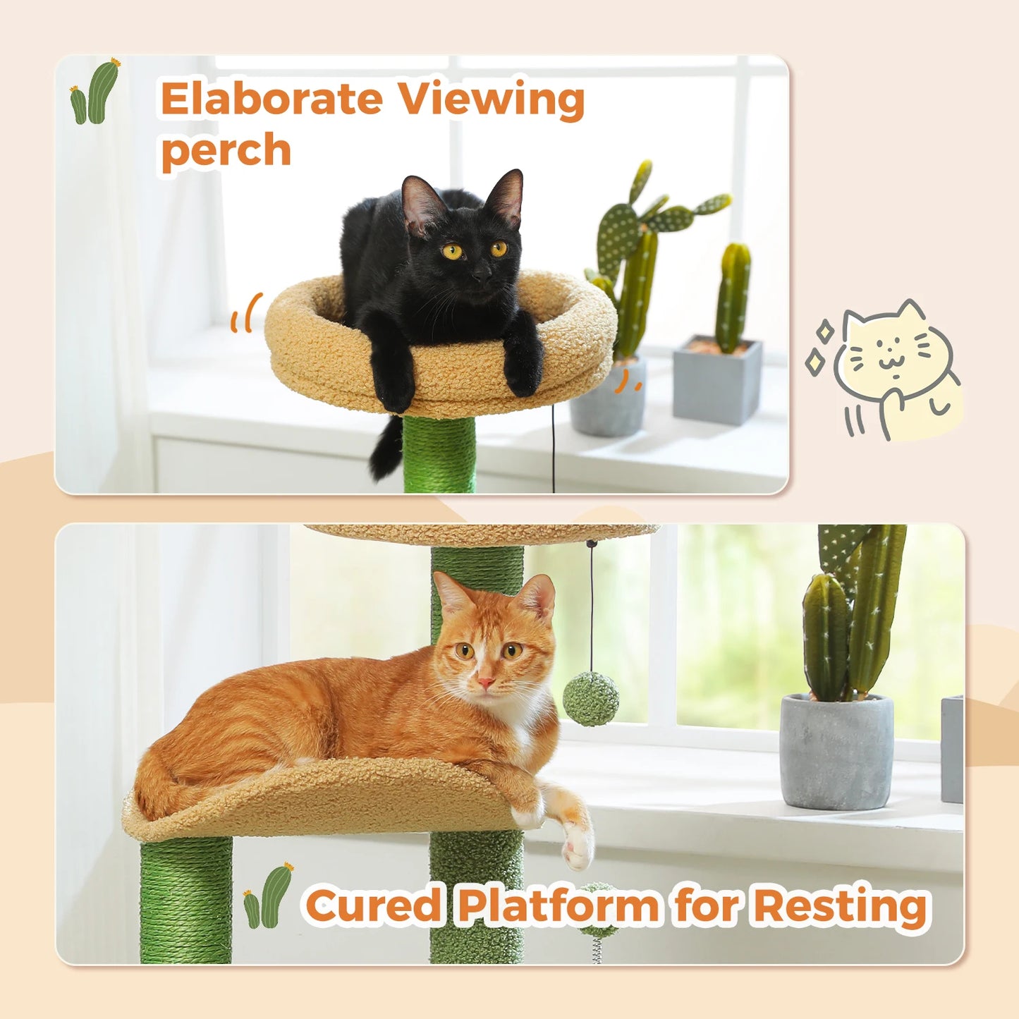 Cat Tower with Sisal Scratching Post