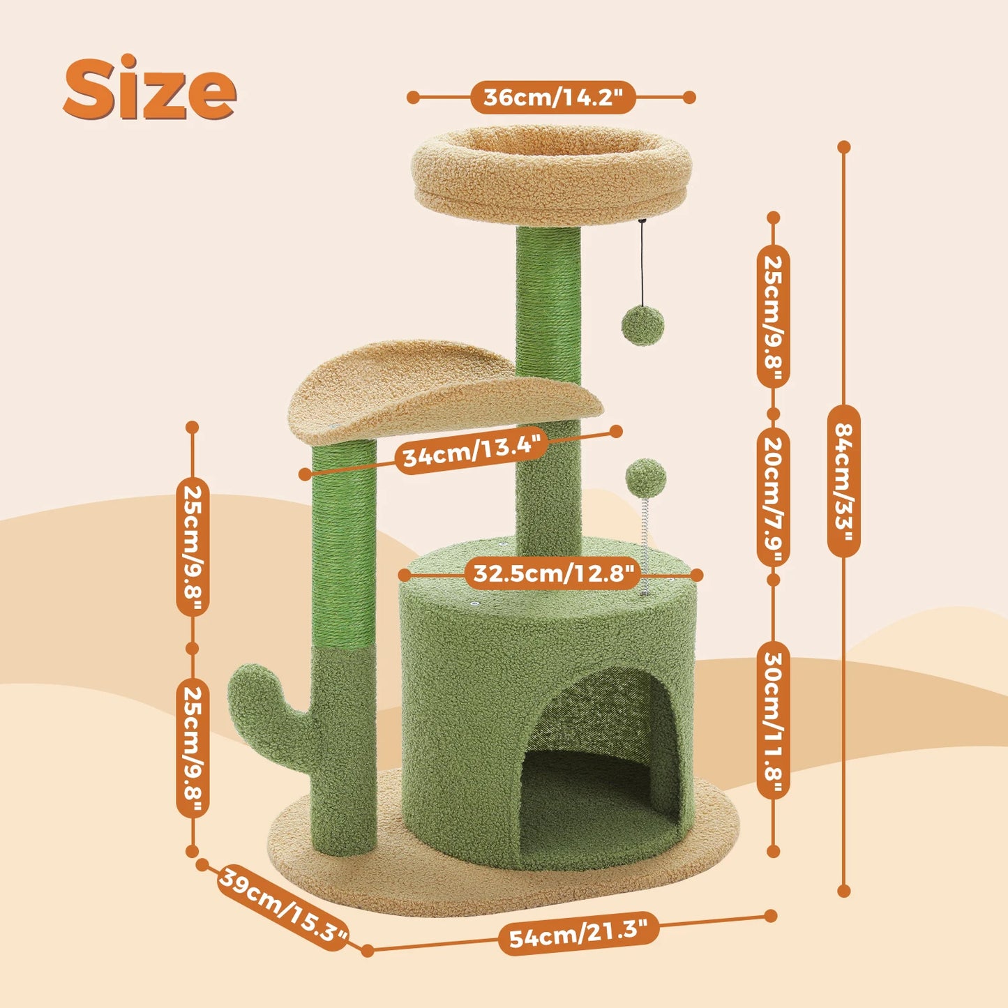 Cat Tower with Sisal Scratching Post