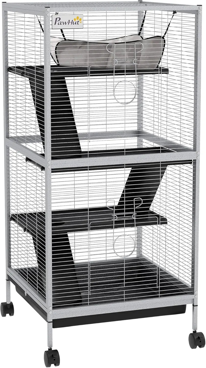 Rolling Big Ferret Cage, with Hammock & 4 Tiers
